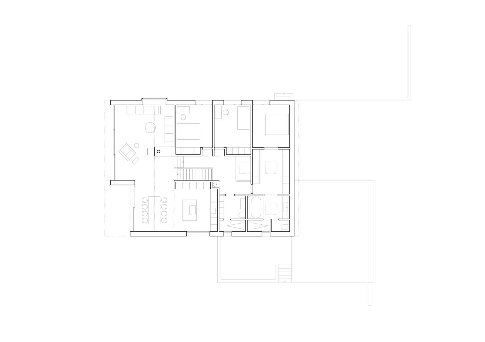 Orlando Architektur Neubau Einfamilienhaus Rigiblickstrasse Hausen am Albis 12 Grundriss Erdgeschoss