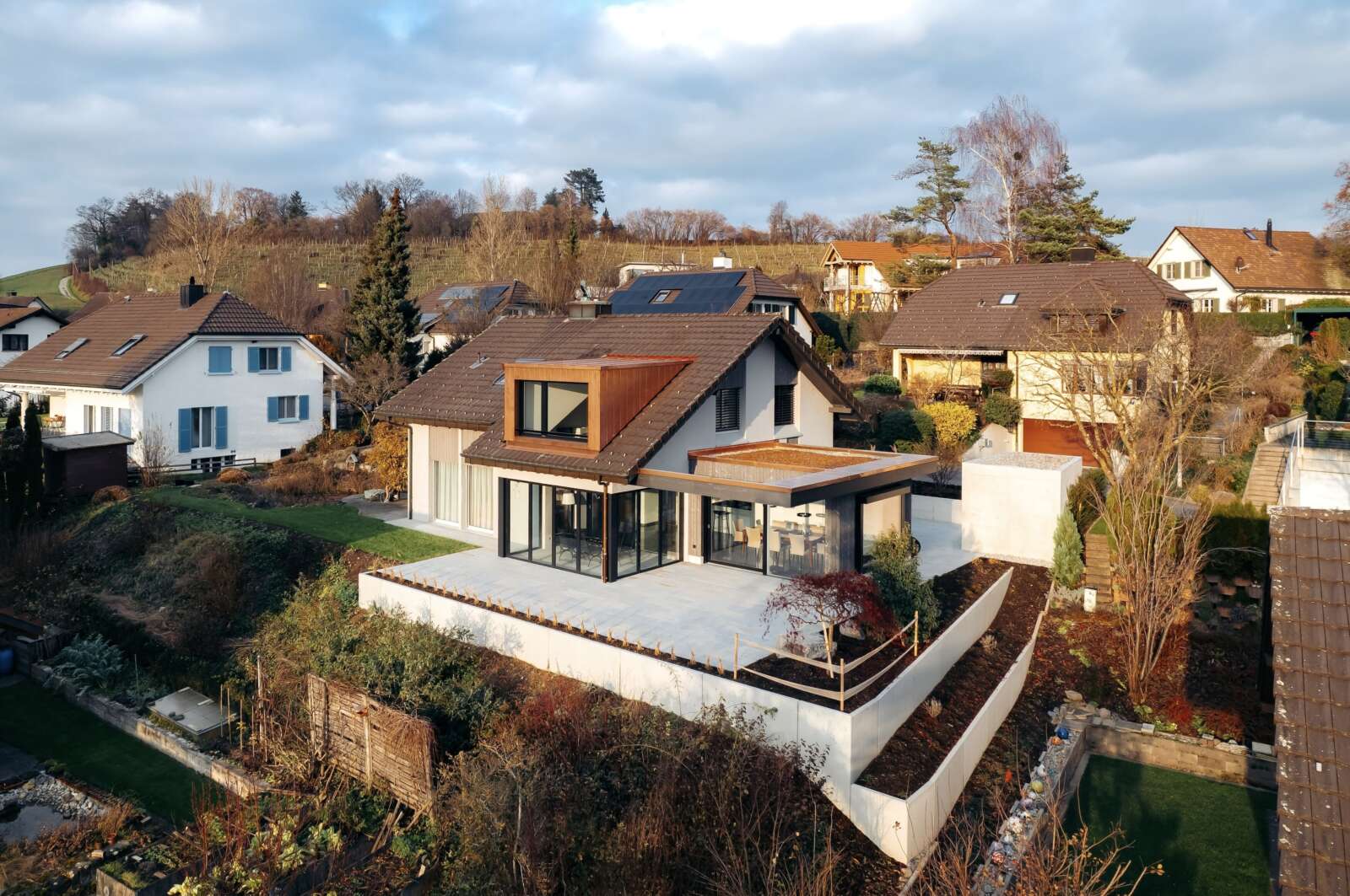 Orlando Architektur Umbau Anbau Einfamilienhaus Holderweg Seuzach 6 Drone Umbau Gaube Anbau